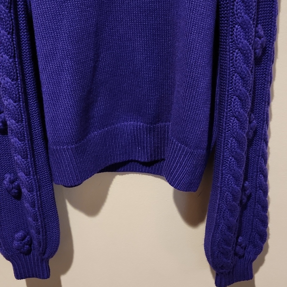 ❤️ ANTHROPOLOGIE MAEVE KIARA TEXTURED MERINO WOOL BLEND SWEATER, PURPLE, SMALL - Picture 6 of 13